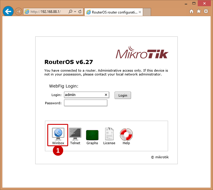 mikrotik login